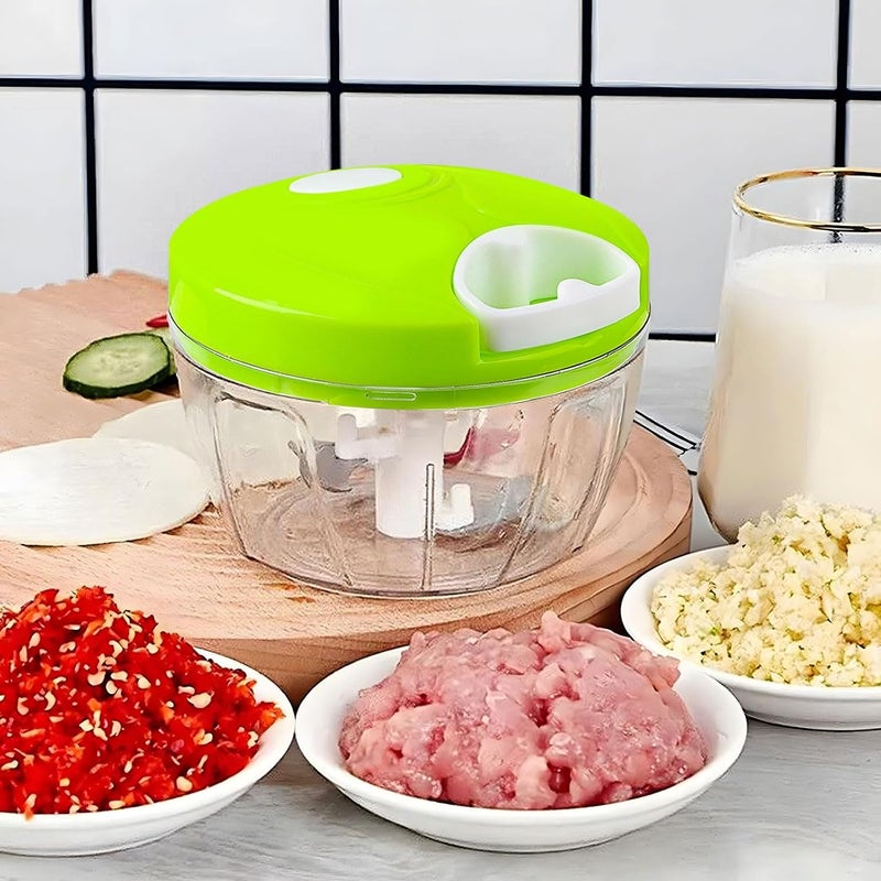 G.v Manual Garlic Chopper Mincer,Food Processor Vegetable Chopper, Portable Hand Pull String Garlic Mincer Onion Cutter for Veggies, Fruits, Nuts, Herbs (green) - Image 2