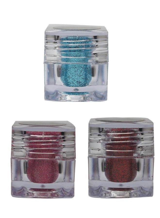 Veoni Belle Professional Cosmetics 3Pcs Eyeshadow- 5g Each - Ruby Red-Turquoise-Frozen Pink - Image 1