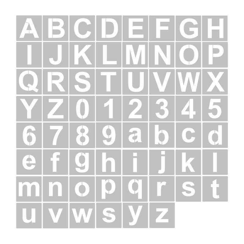 Letter Stencils: 62 Sheets 3 Inch Eco-Friendly PET Alphabet Stencils - Round Edge Reusable Craft Stencils for Home Art, DIY Decor, Baking & Gifting - Image 1