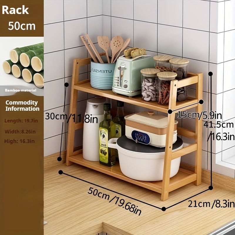 1pc Multifunctional Kitchen Storage Rack, Household Seasoning Rack, Countertop Condiment Storage Rack, Multi-Scene Use Desktop Bookshelf Balcony Small Flower Rack - Image 1