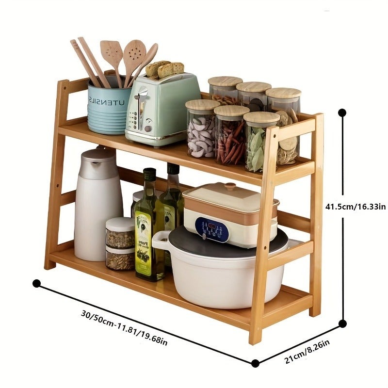 1pc Multifunctional Kitchen Storage Rack, Household Seasoning Rack, Countertop Condiment Storage Rack, Multi-Scene Use Desktop Bookshelf Balcony Small Flower Rack - Image 5
