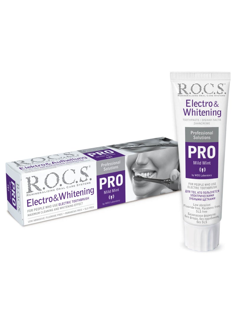 R.O.C.S Pro Electro And Whitening Mild Mint Toothpaste 135g - Image 1