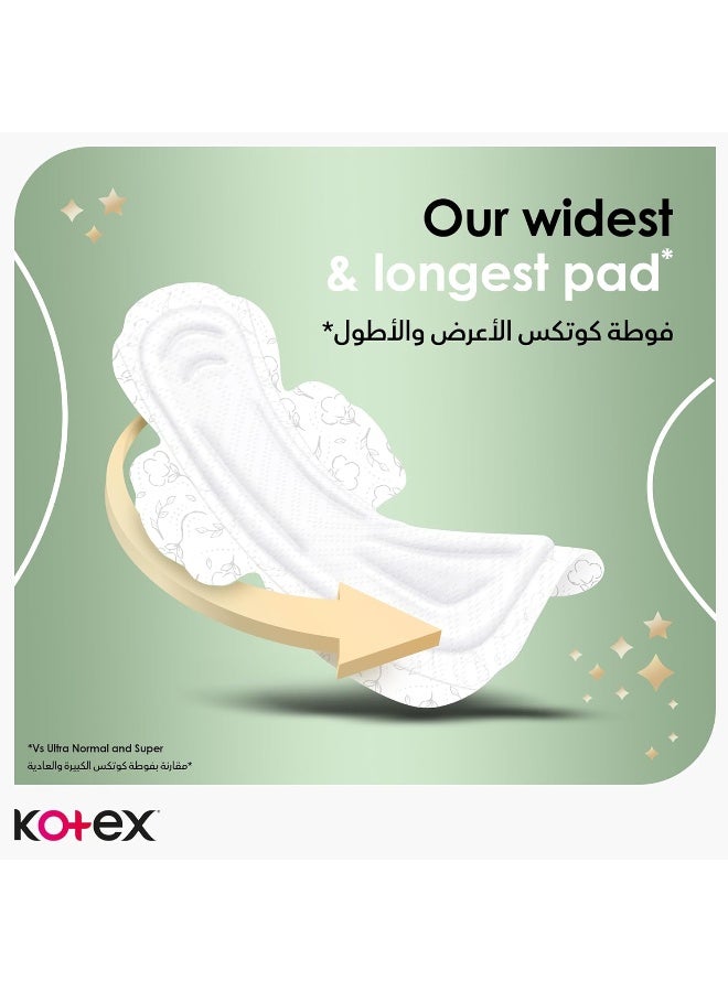 Kotex Natural Ultra Thin Pads, 100% Cotton Pad, Overnight Protection Sanitary Pads with Wings, 14 Sanitary Pads - Image 4