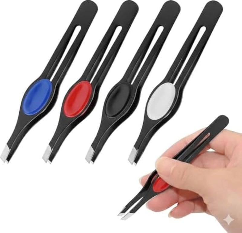 1pc Stainless Steel Tweezer For Ingrown Hair, Splinter & Blackhead Removal - Professional Quality For Men & Women- MULTICOLOR - Image 1