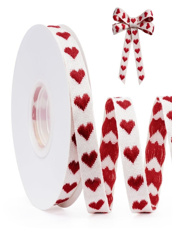 FAKILO Valentine's Day Ribbon for Gift, Cute Heart Ribbon for Cake Gift Wrapping, 5/8 Inch x 10 Yards(Red) - Image 1