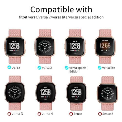 Zspoly 8 Pack Elastic Bands Compatible with Fitbit Versa, Adjustable Nylon Braided Strap Solo Loop Sport Replacement Wristband for Women & Men Smart Watch - Image 2
