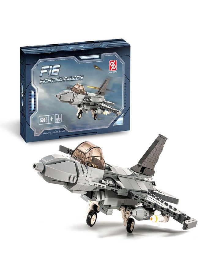 DAHONPA F-16 Fighting Falcon Military Army Airplane Building Bricks Set, 520 Pieces Air-Force Build Blocks Toy, Gift for Kid and Adult. - Image 1