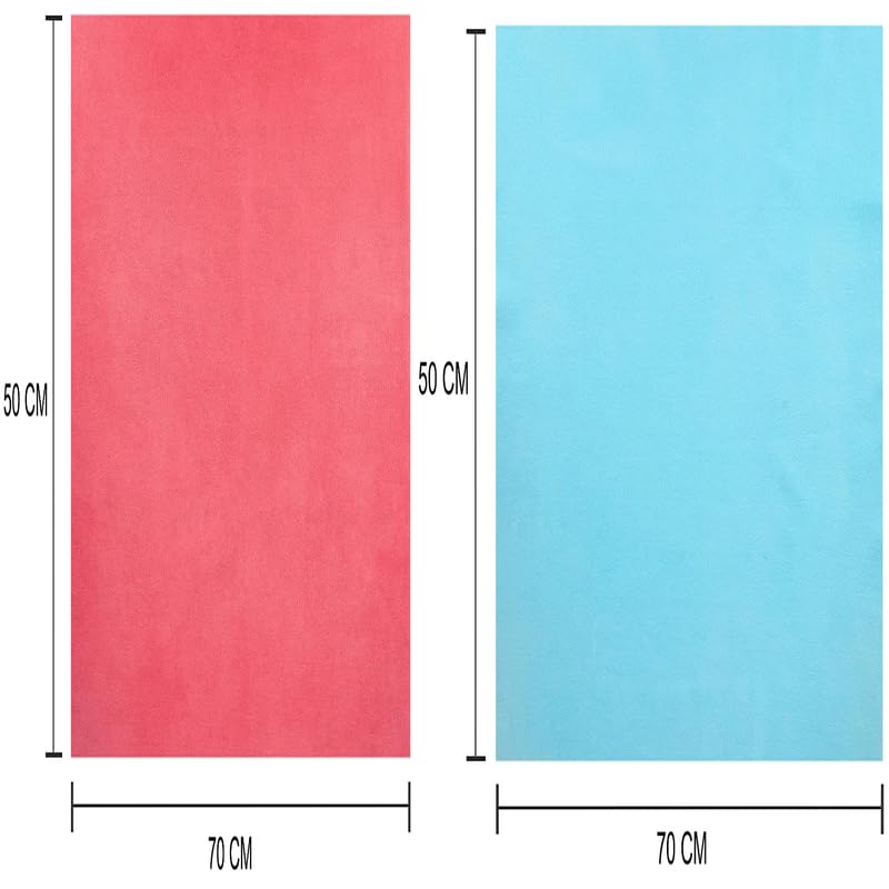 ELEVANTO Baby Anti-Piling Fleece Extra Absorbent Instant Dry Sheet for Baby, Baby Bed Protector, Waterproof Sheet, Small Size 50x70cm, Pack of 2, Sky & SELMON - Image 4