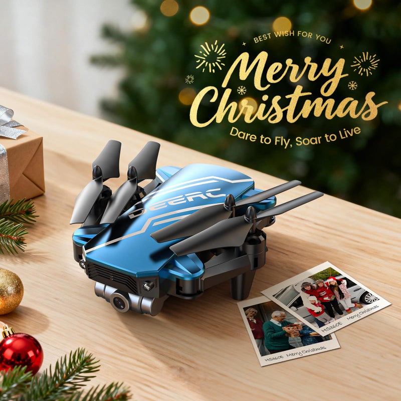 DEERC D20 Mini Drone for Kids with 720P HD FPV Camera Remote Control Toys Gifts for Boys Girls with Altitude Hold, Headless Mode, One Key Start Speed Adjustment, 3D Flips 2 Batteries, Blue - Image 2