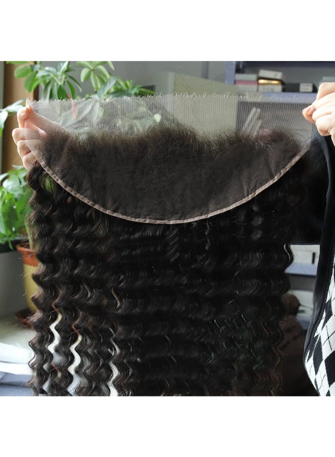 BEEOS Deep Wave 13x6 SKINLIKE Real HD Lace Frontal Only 010mm Ultra Thin Invisible Lace Preplucked Natural Hairline Melted into Skin Swiss Lace 14 Inch - Image 3