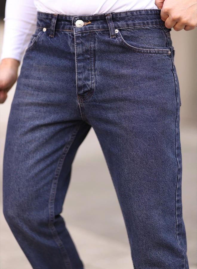 trendyol Navy Blue Men's Boyfriend Jeans Trousers TMNAW25JE00020 - Image 3