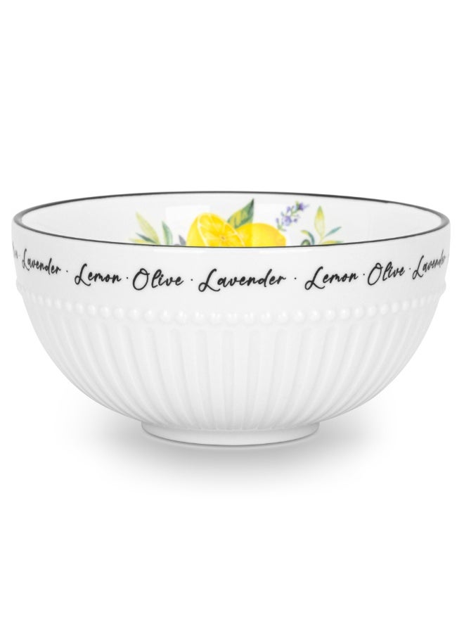 Fissman 2-Piece 700mL Ceramic Bowl Lemon Provence Series, 16cm Soup Bowl Cereal Bowl Salad Bowl Pasta Bowl, Dishwasher Safe for Breakfast, Lunch, and Dinner  - Image 5