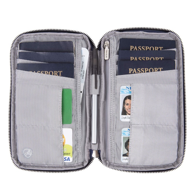 Travelon Travelon RFID Blocking Family Passport Zip Wallet, Mod Floral, 4.75" x 8.25" x 0.75"  - Image 2