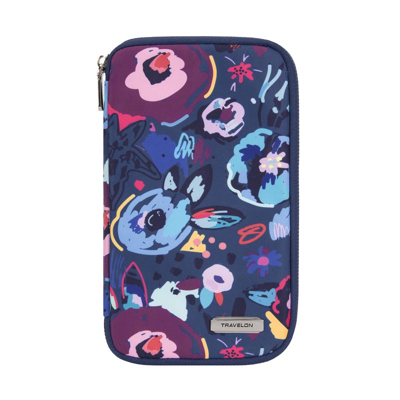 Travelon Travelon RFID Blocking Family Passport Zip Wallet, Mod Floral, 4.75" x 8.25" x 0.75"  - Image 1
