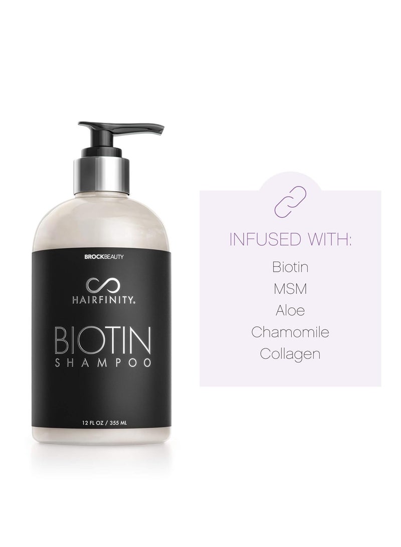 Hairfinity Biotin Shampoo - Sulfate and Silicone Free - Best for Damaged, Dry, Curly or Frizzy Hair - Thickening for Fine, Thin Hair Safe for Color and Keratin Treated Hair