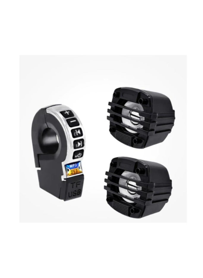Generic 12V Universal Motorcycle Speakers For Bike Waterproof Handlebar Audio System With USB TF Bluetooth-Radio MP3 Player  - Image 1