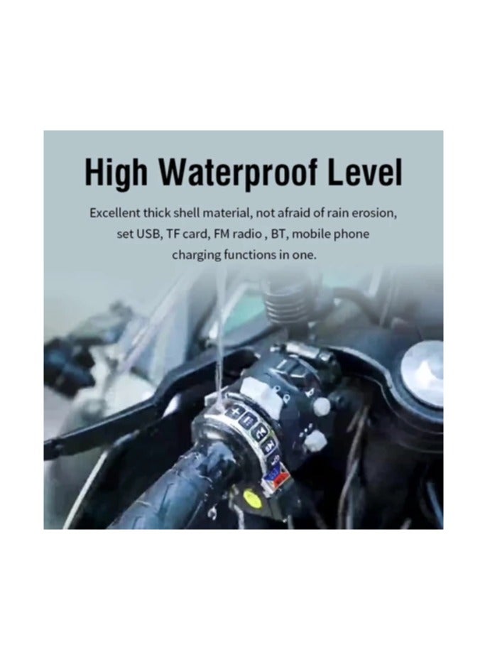Generic 12V Universal Motorcycle Speakers For Bike Waterproof Handlebar Audio System With USB TF Bluetooth-Radio MP3 Player  - Image 2