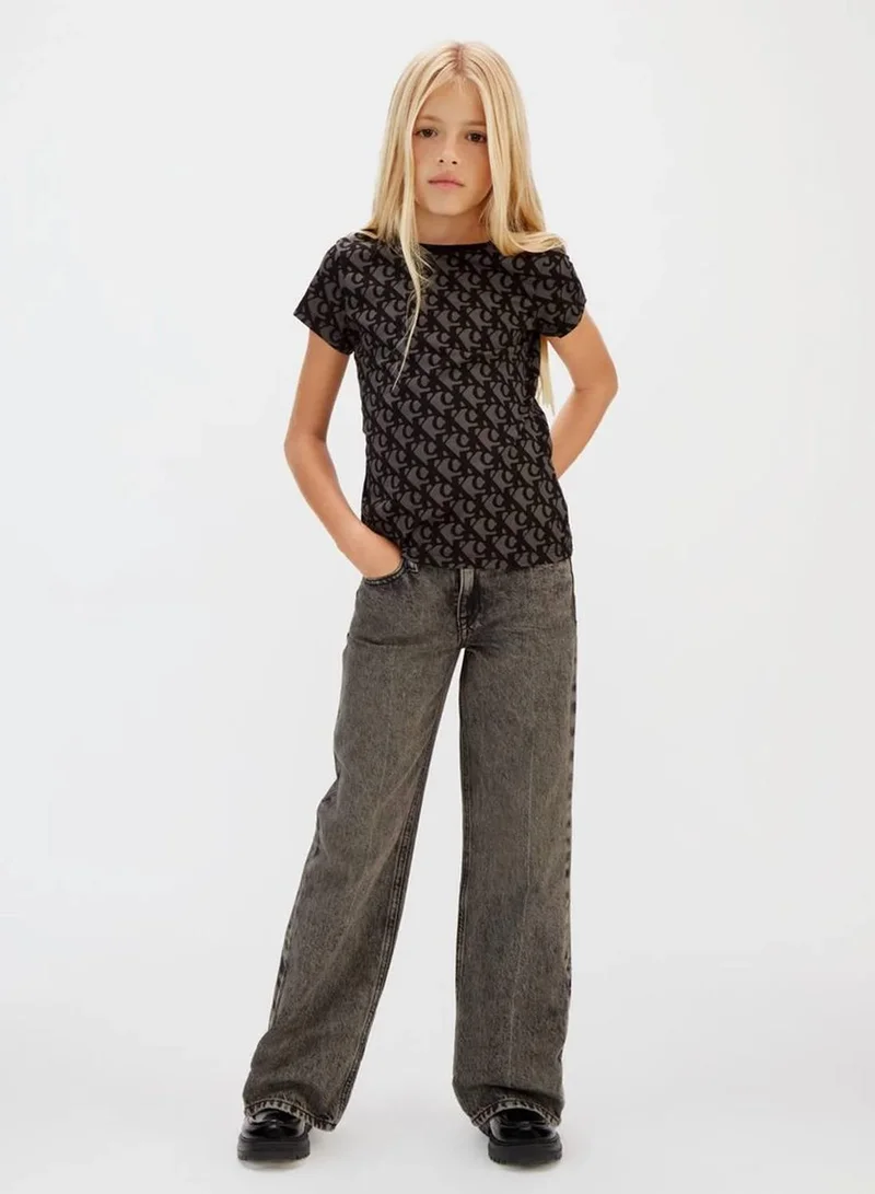 Calvin Klein Jeans Whitecap Gray / Ck Black 2-Pack Stripe Slim T-Shirts for Women | Best Price UAE