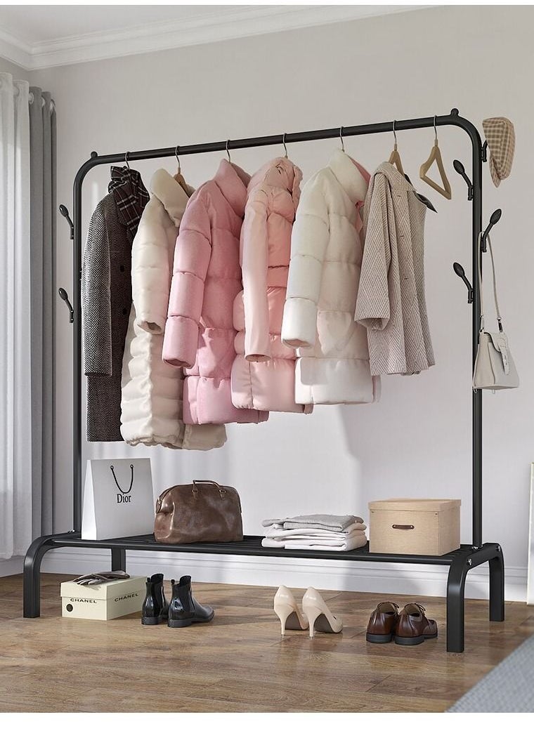 Generic - Clothes Rack Metal Garment Racks Heavy Duty Indoor Bedroom Cool Clothing Hanger with Top Rod and Lower Storage Shelf high Storage Rack - Image 1