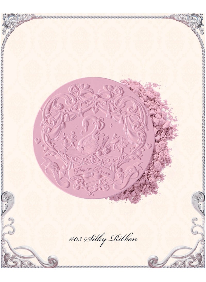 Flower Knows - Swan Ballet Embossed Blush, Flocked Mist Embossed Cheek, Inflated Color, Matte, Classic Makeup - 5g (03 Silky Ribbon) - Image 1