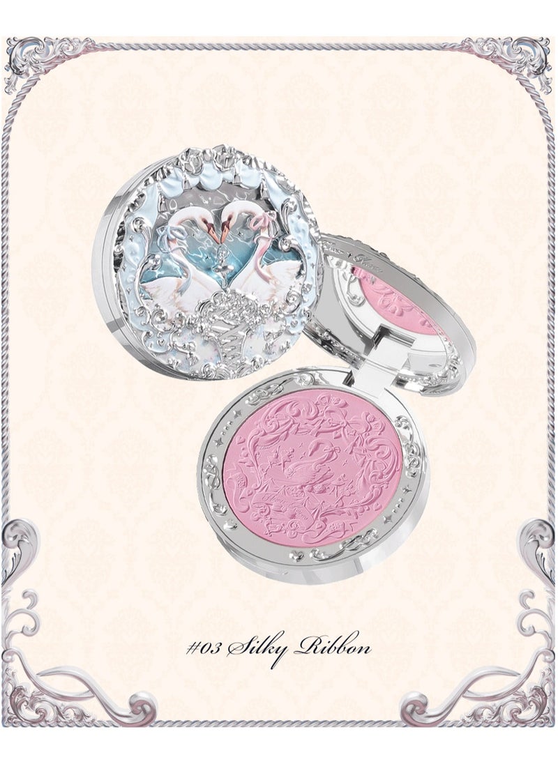 Flower Knows - Swan Ballet Embossed Blush, Flocked Mist Embossed Cheek, Inflated Color, Matte, Classic Makeup - 5g (03 Silky Ribbon) - Image 1