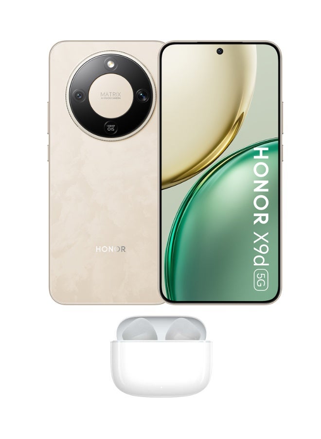 هونور X9d 5G ثنائي الشريحة 12GB RAM 256GB ذهب شروق الشمس مع سماعات Honor Choice Earbuds X7e مجانية - Image 1