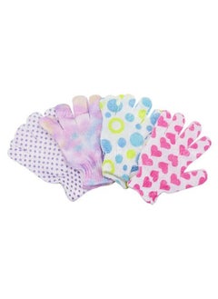 STORE77 STORE77® Exfoliating Bath Gloves Body Scrub Loofah Sponge,Luxury Spa Hand Gloves Dead Skin Cell Remover Health Care Gloves, Massage Scrubber and Improves Blood Circulation 2 Pair 4 Pcs Random Design  - Image 1