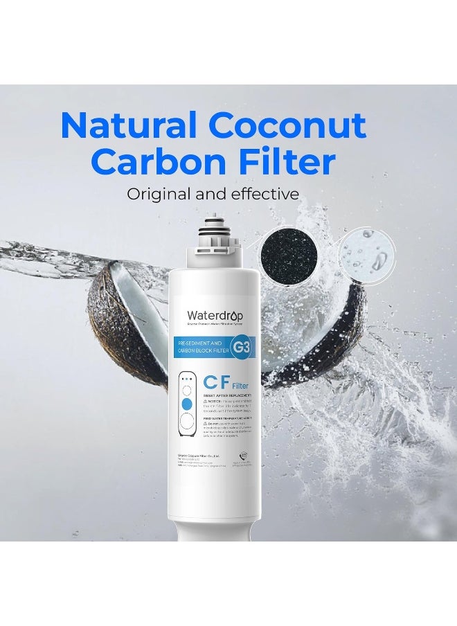 Waterdrop Waterdrop WD-G3-CF Filter, Replacement for WD-G3-W, WD-G3P600 and WD-G3P800-W Reverse Osmosis System, 6-month Lifetime, New Logo Design  - Image 4