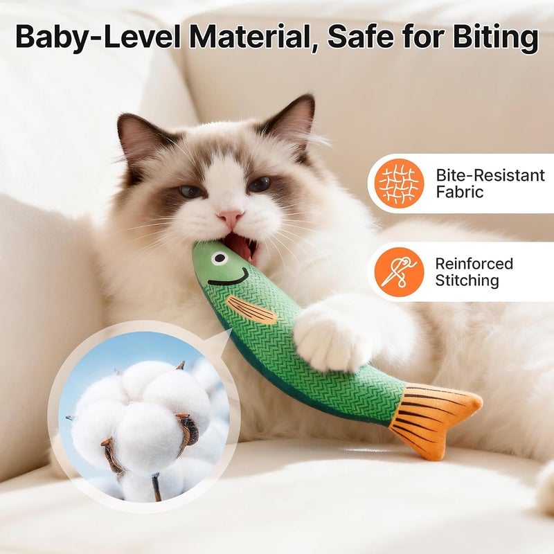 Potaroma Cat Toys Saury Fish, 3 Pack - Interactive Kitten Toy with Crinkle Sound and Soft Cotton  Blend - Image 4