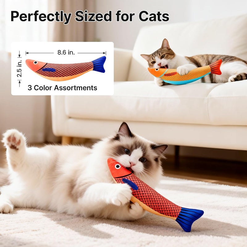 Potaroma Cat Toys Saury Fish, 3 Pack - Interactive Kitten Toy with Crinkle Sound and Soft Cotton  Blend - Image 5