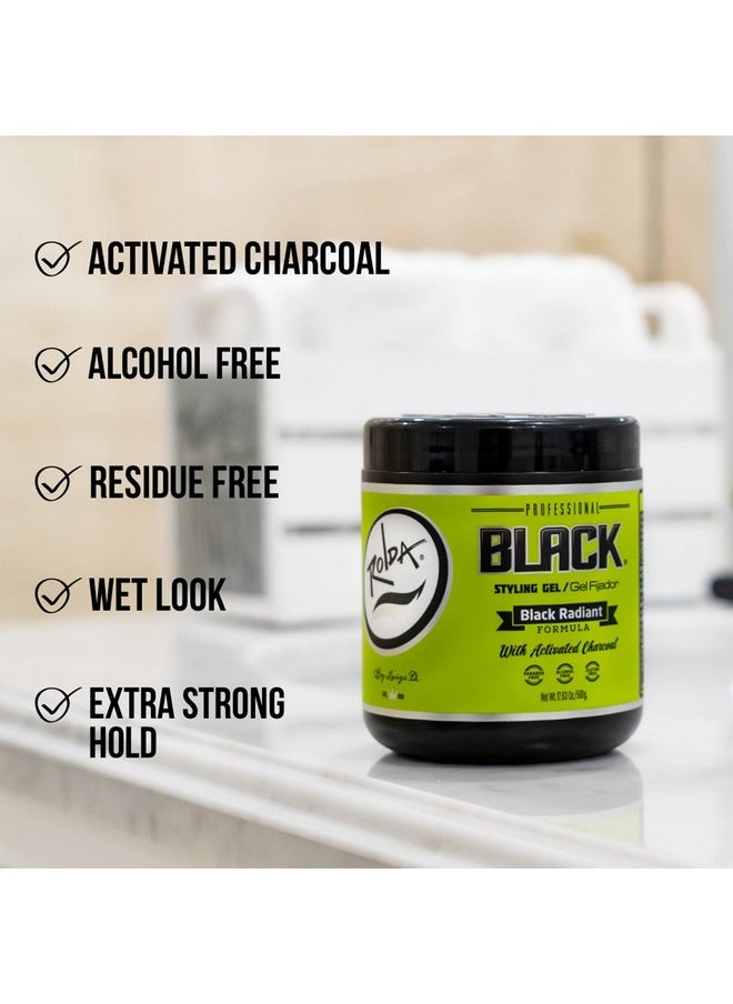 Rolda Olda Black Styling Hair Gel Extra Strong Hold 17.6Oz  - Image 5