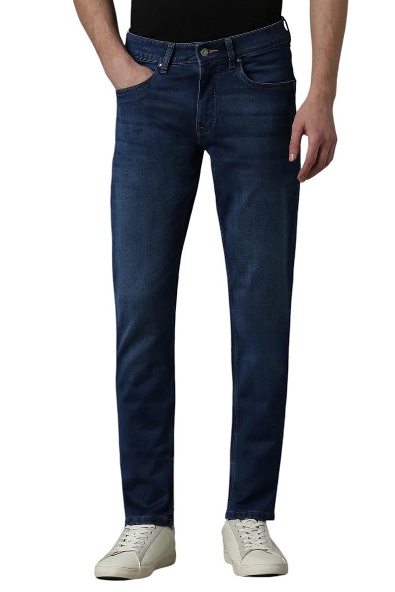 Louis Philippe Men's Slim Jeans (LRDNCSLP573330_Navy, Mid Rise - Image 1