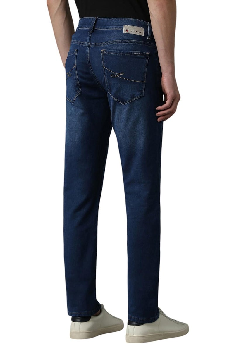 Louis Philippe Men's Slim Jeans (LRDNCSLP573330_Navy, Mid Rise - Image 3