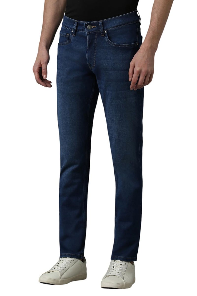 Louis Philippe Men's Slim Jeans (LRDNCSLP573330_Navy, Mid Rise - Image 2