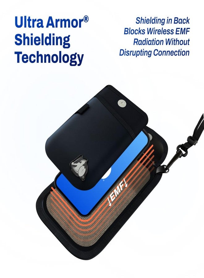 DefenderShield EMF Radiation Blocker Phone Pouch (Black) - Lightweight Radiation Blocker for Cell Phone with Crossbody Strap - EMF Shield with Extra Pocket (7.5 x 4 in) - Image 4