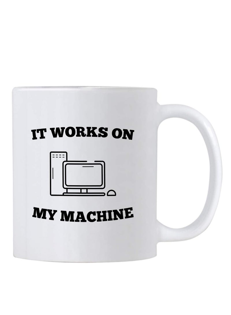 راين هدايا مبرمج علوم الكمبيوتر. كوب قهوة مضحك Coding Geek سعة 11 أونصة. يعمل على الجهاز الخاص بي. فكرة هدية للمطور أو مدرس البرمجة/الطالب. كأس الفكاهة في العمل الفني. - Image 1