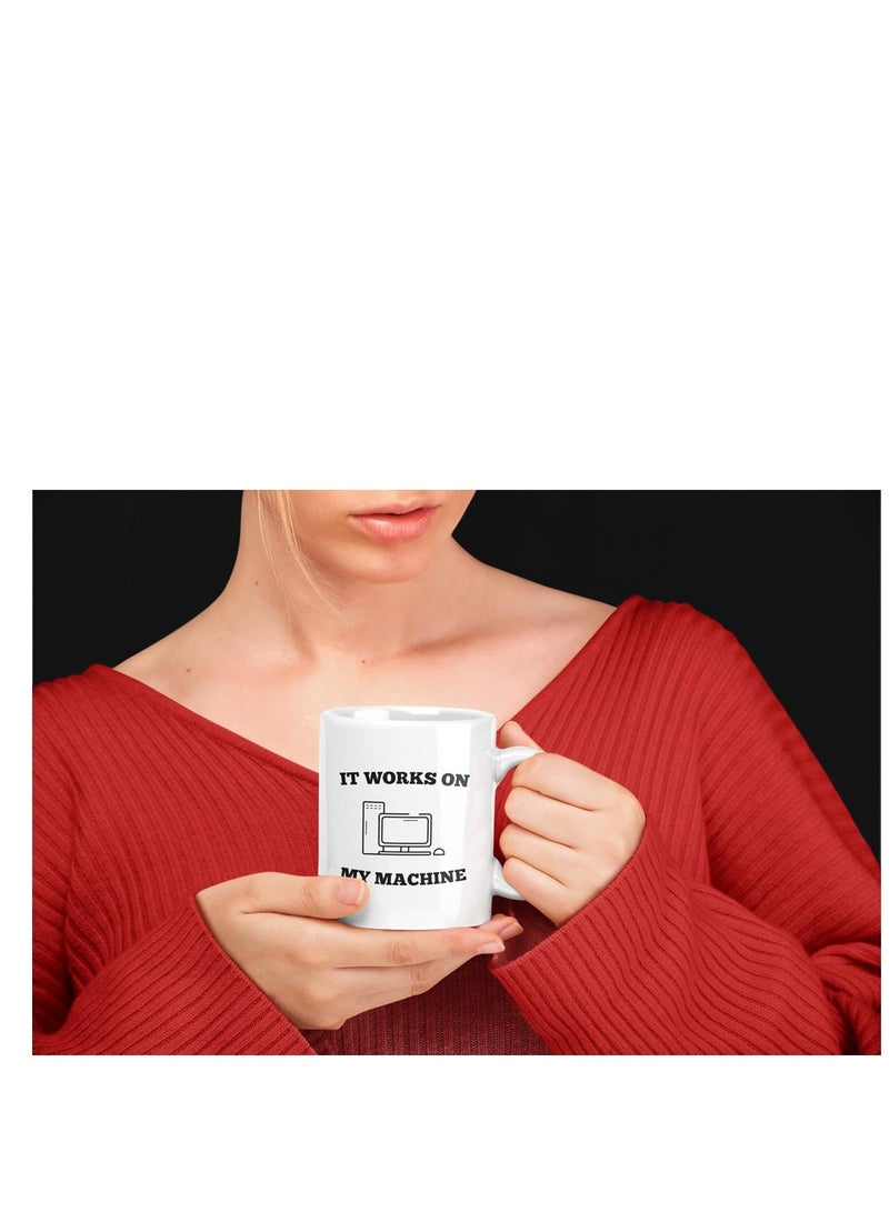 راين هدايا مبرمج علوم الكمبيوتر. كوب قهوة مضحك Coding Geek سعة 11 أونصة. يعمل على الجهاز الخاص بي. فكرة هدية للمطور أو مدرس البرمجة/الطالب. كأس الفكاهة في العمل الفني. - Image 3