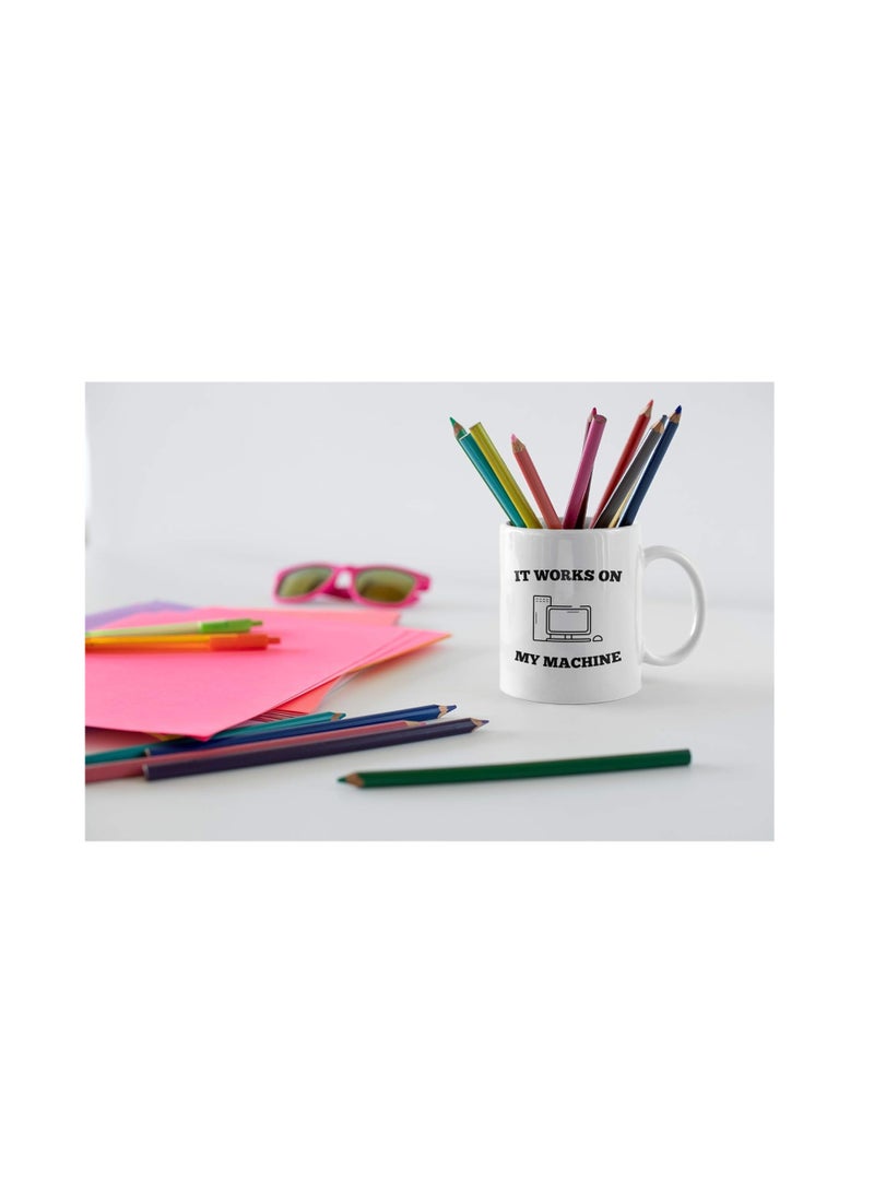 راين هدايا مبرمج علوم الكمبيوتر. كوب قهوة مضحك Coding Geek سعة 11 أونصة. يعمل على الجهاز الخاص بي. فكرة هدية للمطور أو مدرس البرمجة/الطالب. كأس الفكاهة في العمل الفني. - Image 4