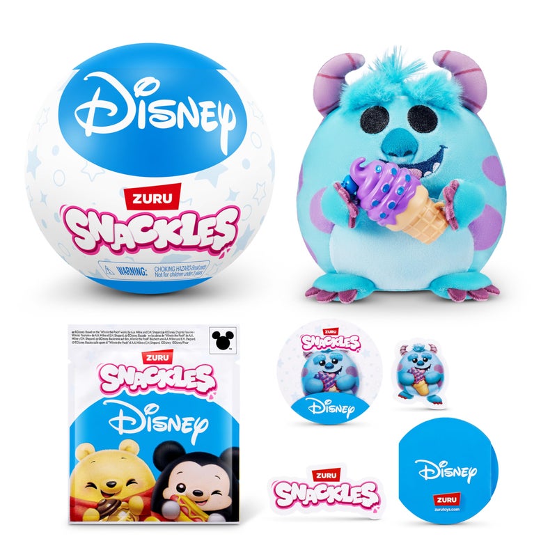 Snackles Licensed Character Disney 5-inch Plush by ZURU, Plush with Snack Accessory - Image 1