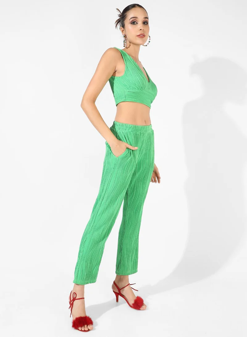 Pinacolada  Women's Green Textured Co-Ord Set for Women | Best Price UAE