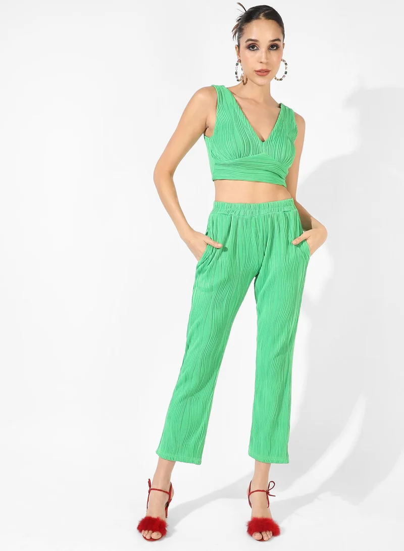 Pinacolada  Women's Green Textured Co-Ord Set for Women | Best Price UAE