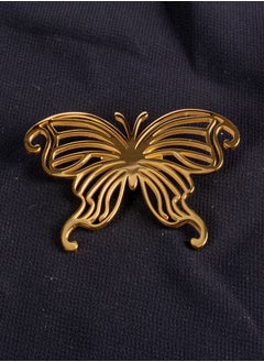 The Black Pearl Accessories Stainless Steel Golden Brooch - Butterfly  - Image 1