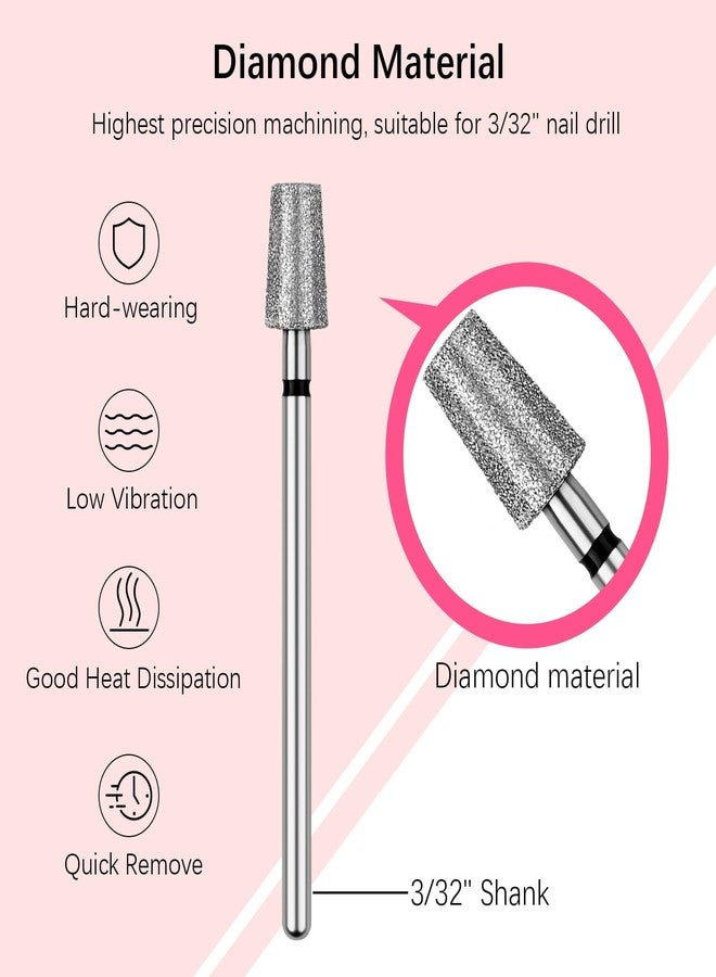 Rolybag Cuticle Nail Drill Bits Tapered Barrel Cuticle Drill Bit for Nail Diamond Drill Bits 3/32” Professional Safety Cuticle Clean Drill for Electric Remove Cuticle Dead Skin Manicure Tools (Coarse) - Image 3