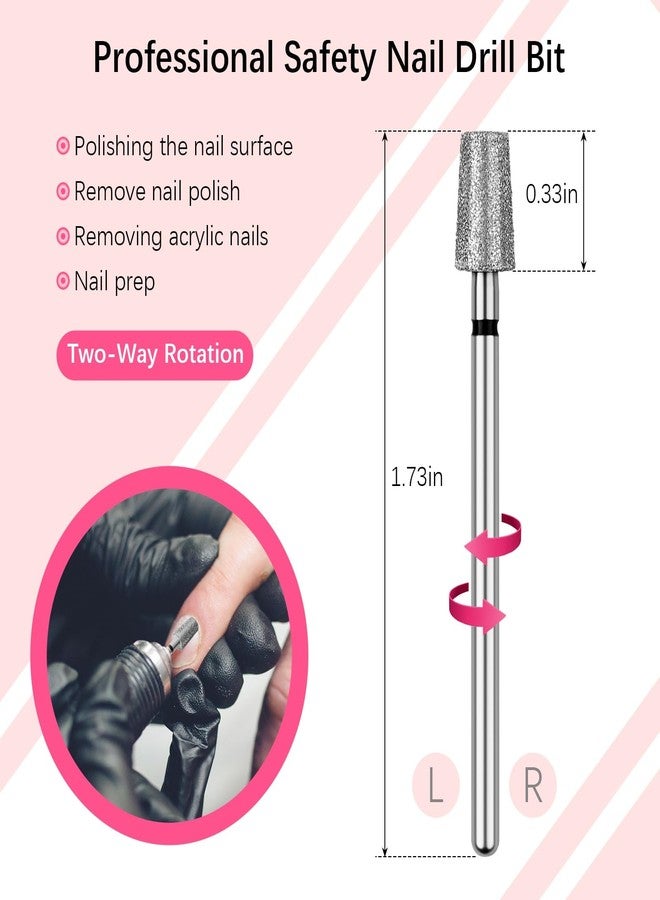 Rolybag Cuticle Nail Drill Bits Tapered Barrel Cuticle Drill Bit for Nail Diamond Drill Bits 3/32” Professional Safety Cuticle Clean Drill for Electric Remove Cuticle Dead Skin Manicure Tools (Coarse) - Image 2