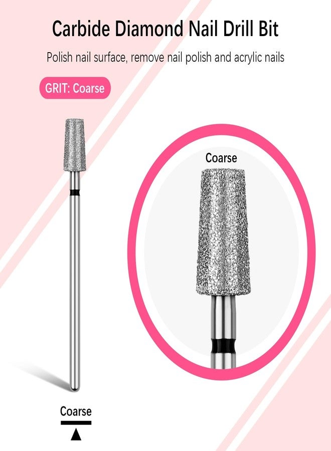 Rolybag Cuticle Nail Drill Bits Tapered Barrel Cuticle Drill Bit for Nail Diamond Drill Bits 3/32” Professional Safety Cuticle Clean Drill for Electric Remove Cuticle Dead Skin Manicure Tools (Coarse) - Image 4