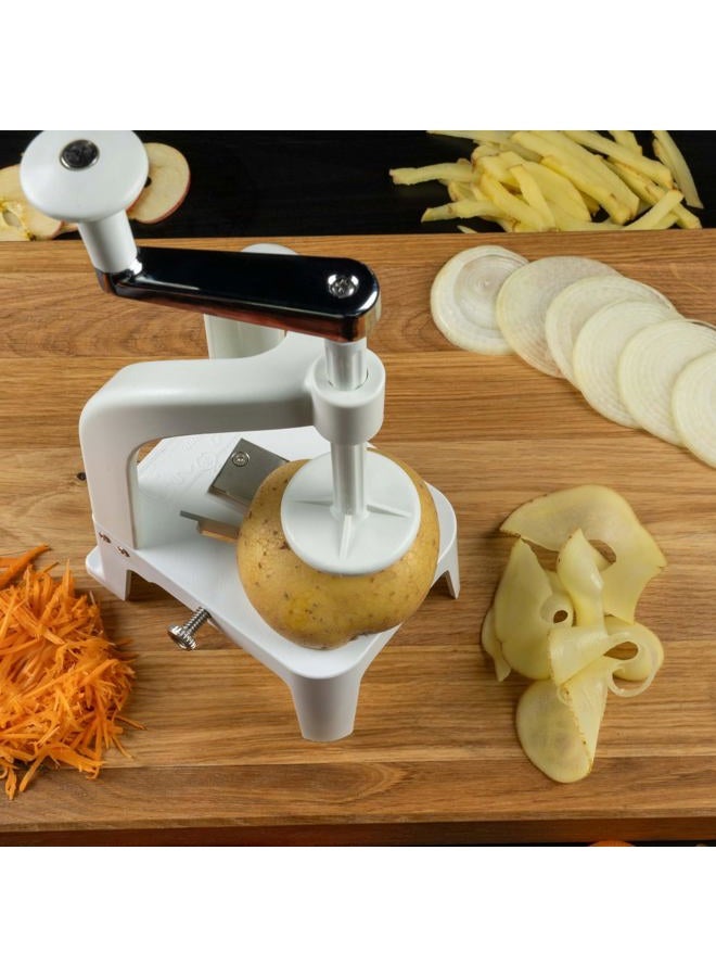 Benriner Horizontal BN-8W Spiral Vegetable Slicer, White, ABS Plastic - Image 4