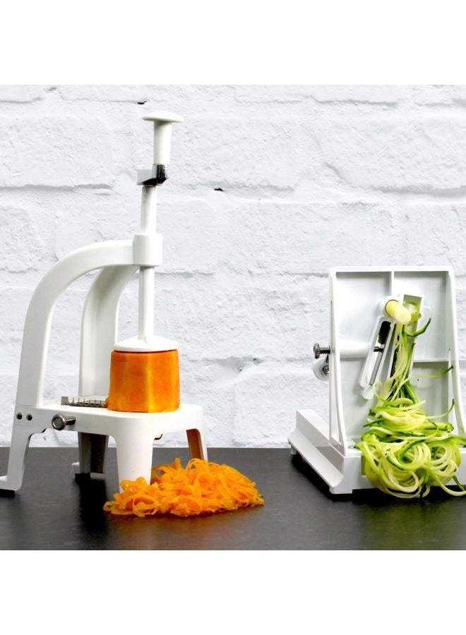 Benriner Horizontal BN-8W Spiral Vegetable Slicer, White, ABS Plastic - Image 3