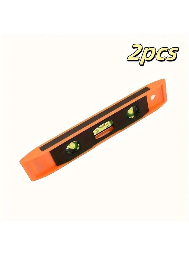 2pcs 9 Inch Torpedo Level Dual Scale Inches Centimeters 45 Degree Angle Impact Resistant Spirit Level - Image 1