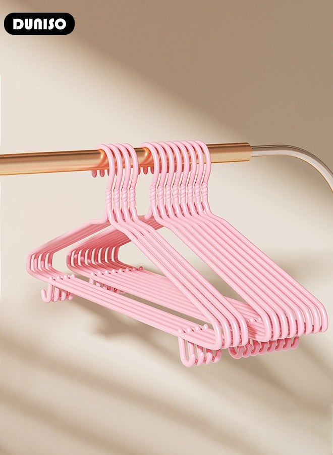 DUNISO 20packs Household Clothes Hanger  Ironwork Clothes Hanger  Clothes Holder  Multi-functional Non-Slip Clothes hanger  Thick Anti-Slip Clothes Rack  Hook  Clothes Stand  Clothes Support Pink Hanger - Image 5