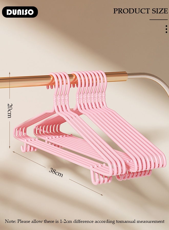 DUNISO 20packs Household Clothes Hanger  Ironwork Clothes Hanger  Clothes Holder  Multi-functional Non-Slip Clothes hanger  Thick Anti-Slip Clothes Rack  Hook  Clothes Stand  Clothes Support Pink Hanger - Image 2